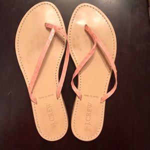 Peach authentic snake skin flip flop